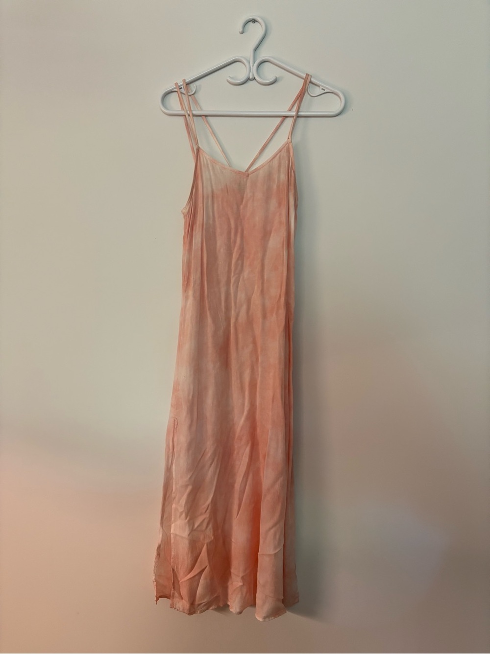 aerie Peach-Pink Maxi Slip Dress with Double Straps